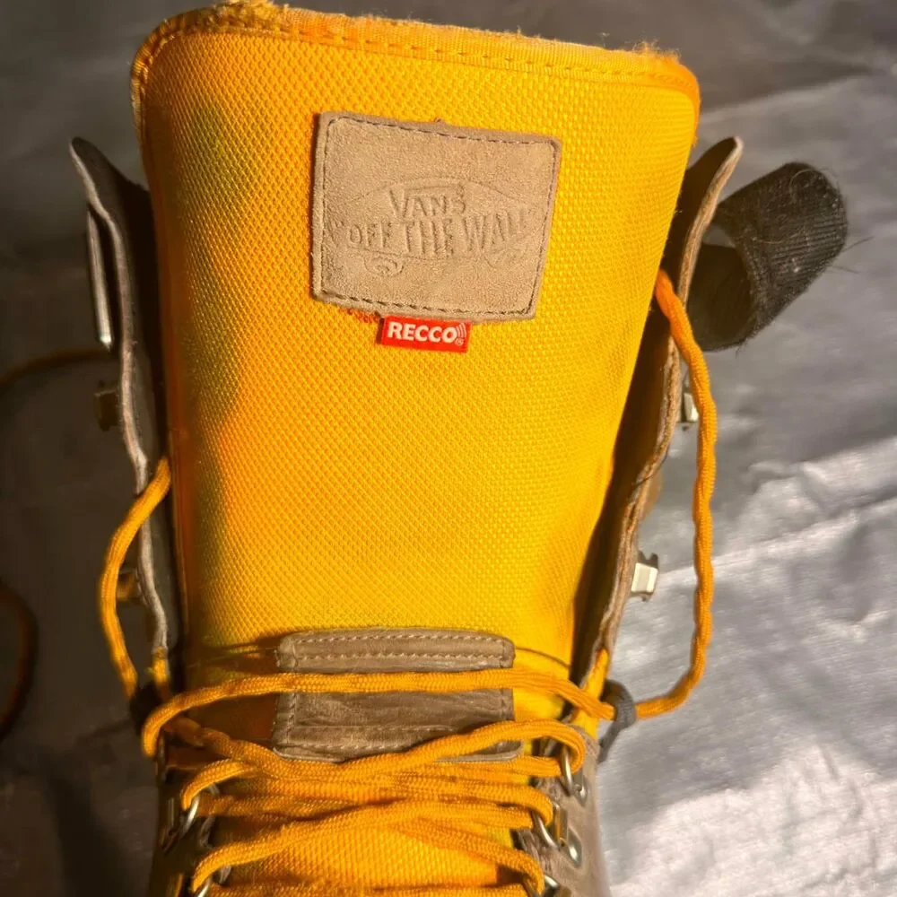 Vans Infuse Snowboard Boots Mens Size 11 Brown Yellow Hybrid BOA Leather RECCO